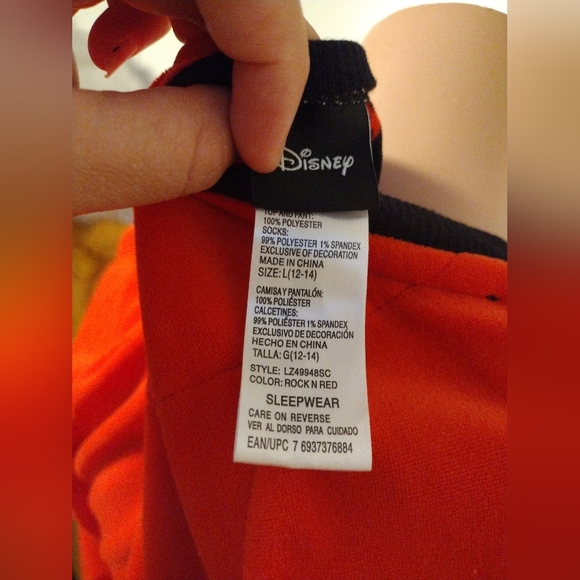 Disney Mickey Mouse 2 piece pajama set size L 12-14 - Picture 5 of 5